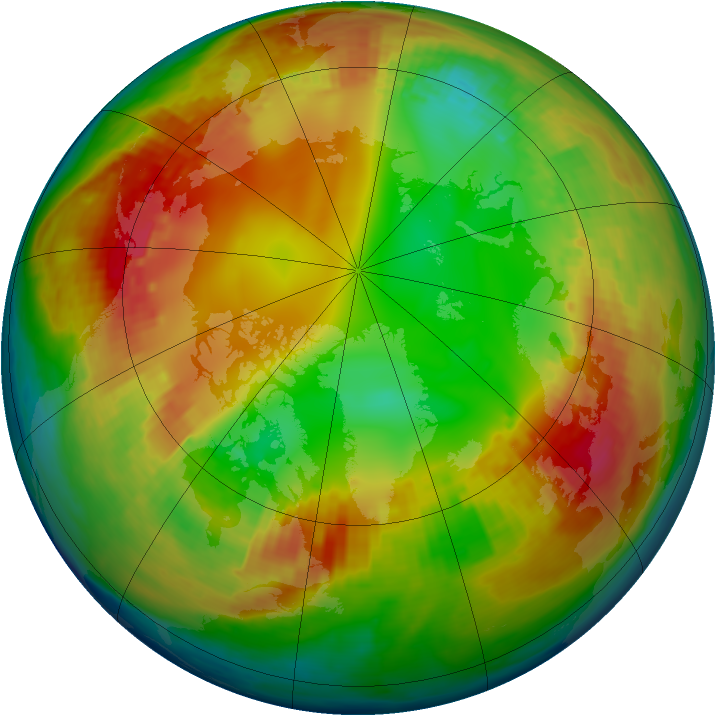 Arctic ozone map for 30 January 2003
